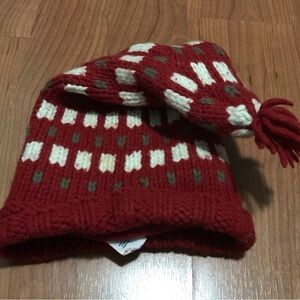 VTG Baby Gap  Red and White Kids Knit Hat